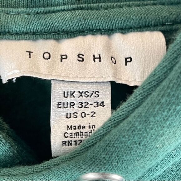 Topshop Hoodie Green Heavyweight Women's XS/S - Picture 4 of 7